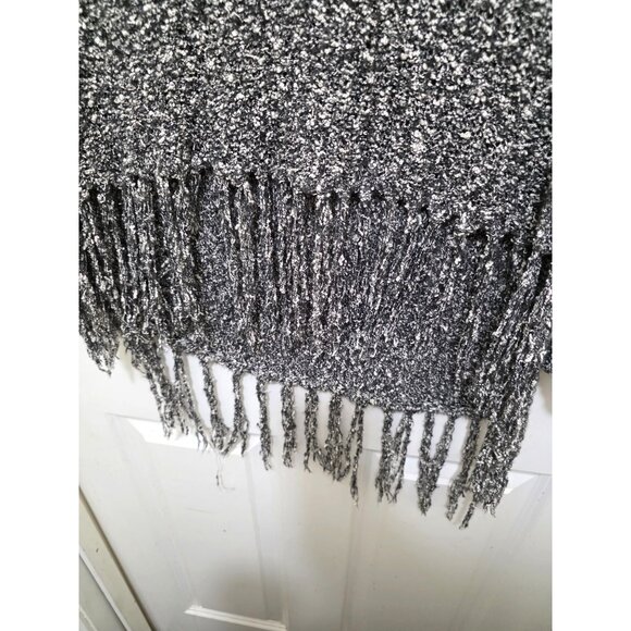 Free People Women XS Witchy Ga Cattage core Black & White Fringe Knit Sweater - Picture 5 of 7